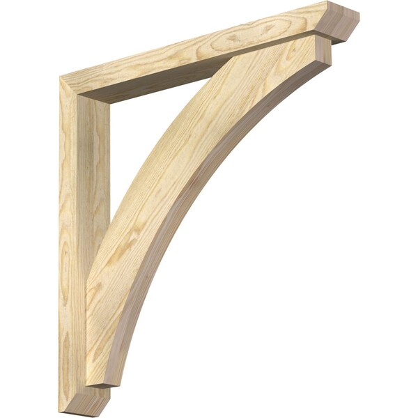 Ekena Millwork Thorton Slat Rough Sawn Bracket w/ Offset Brace, Douglas Fir, 4"W x 28"D x 28"H BKT0402X28X28THR06RDF - main